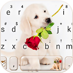 Cover Image of ดาวน์โหลด Puppy Love Rose Keyboard Theme  APK