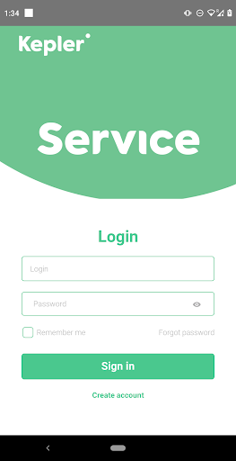 Android application Kepler Service screenshort