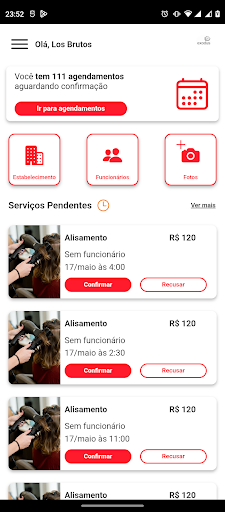 Android application HoraVIP Estabelecimento screenshort