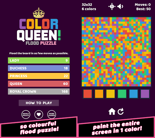 Color Queen! Flood Puzzle Game Screen 3