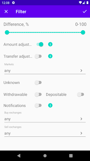 Crypto arbitrage scanner Screen 3