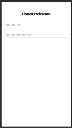 Android application Sample Share Preference screenshort