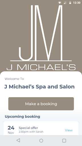 Android application J Michael’s Spa and Salon screenshort