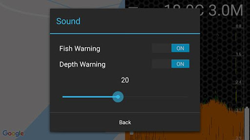 Screenshot of XFishFinder sonar fish finder