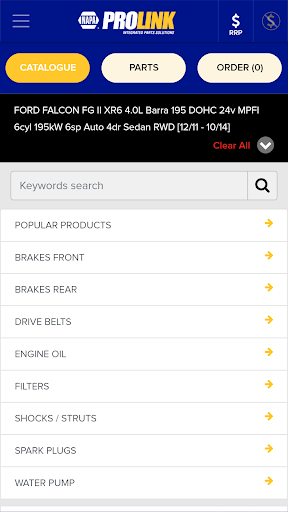 Android application NAPA PROLink Mobile NZ screenshort