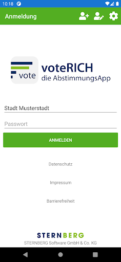 Android application voteRICH screenshort