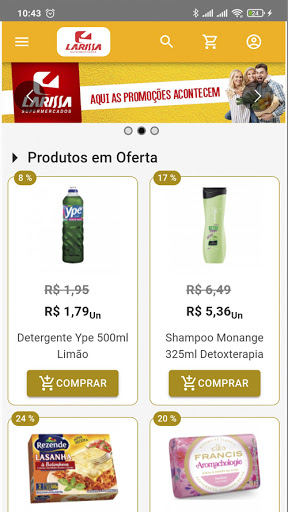 Android application Larissa Supermercados screenshort