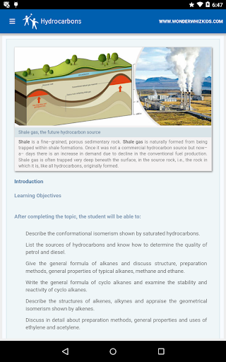 Android application Hydrocarbons screenshort