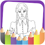 Coloring Book Wednesday Addams