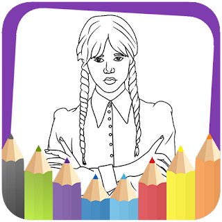 Coloring Book Wednesday Addams