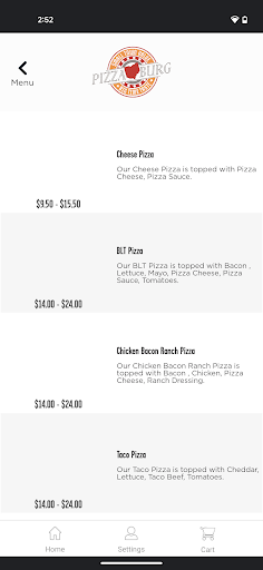 Pizzaburg Pizza Screen 3