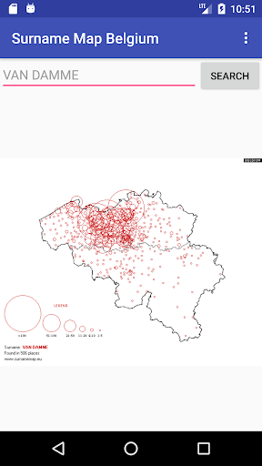 Surname Map Belgium Screen 2