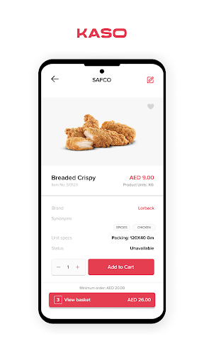 Kaso - Order F&B Supplies Screen 2