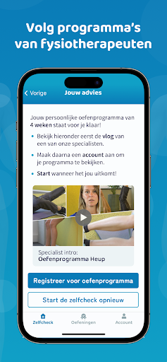 Fysio zelfcheck Screen 3