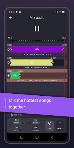 Music editor, Voice modifier Screen 3