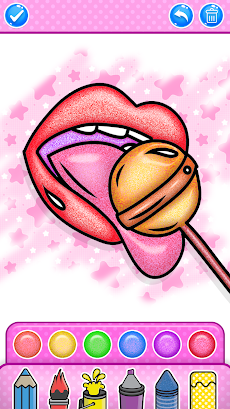Glitter Lips Coloring Gameのおすすめ画像1