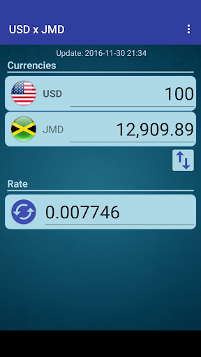 Android application US Dollar to Jamaican Dollar screenshort