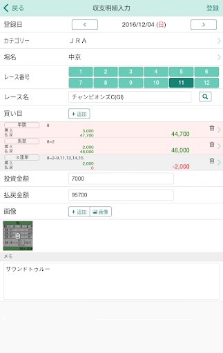 ギャンブル収支管理