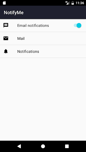 Android application NotifyMe screenshort