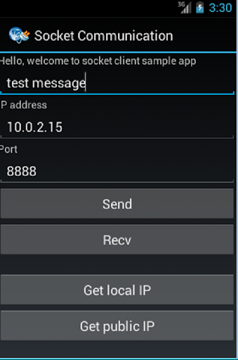 Socket Communication Screen 2