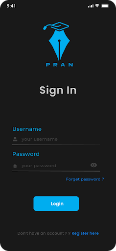 Android application PRAN : An app for VBU students screenshort