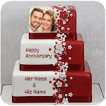 Cover Image of Download Name On Anniversary Cake Photo  APK