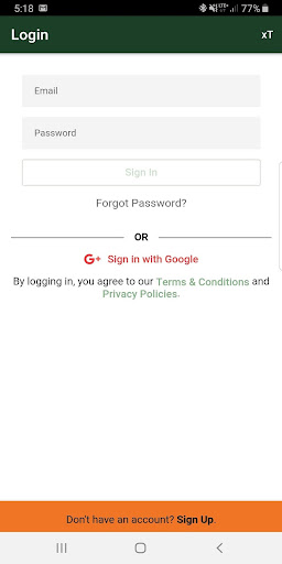 Android application xT screenshort