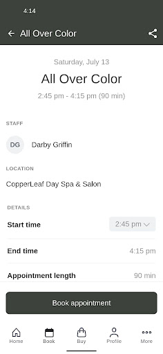 CopperLeaf Day Spa & Salon Screen 3