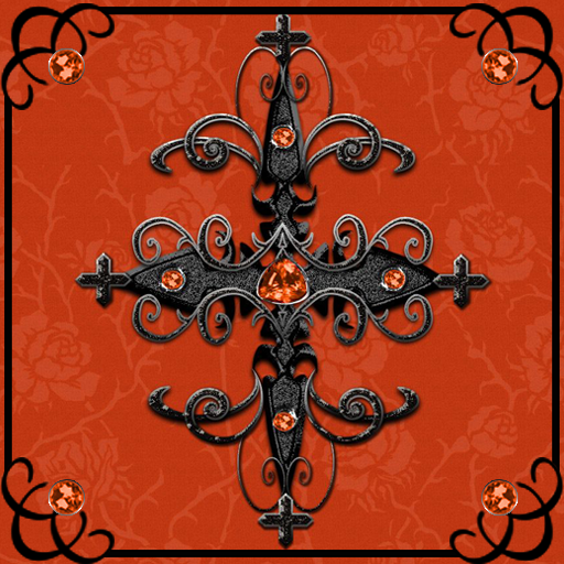 Orange Gothic Cross Go Launche  Icon