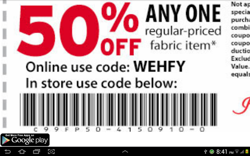 Coupons for Hancock Fabrics