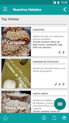 Android application Heladería Mont Blanc screenshort