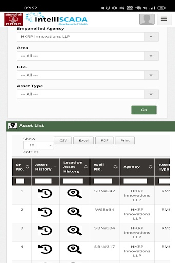 Android application ONGC WMS screenshort