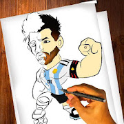 how to draw football player leo messi ronaldo