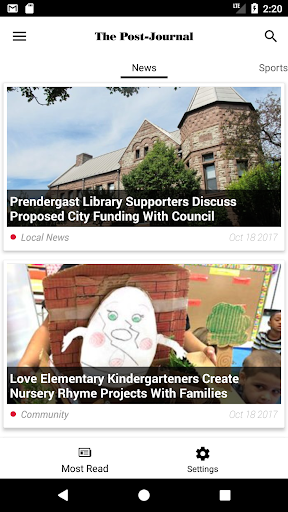 Android application Post Journal screenshort