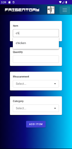 Android application Frigentory screenshort