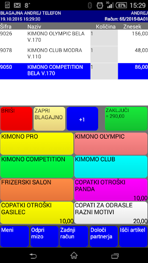 Telemachova Mobilna Blagajna Screen 2