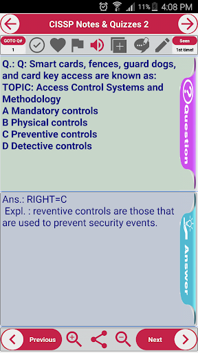 CISSP: Study Notes & Quizzes Screen 3