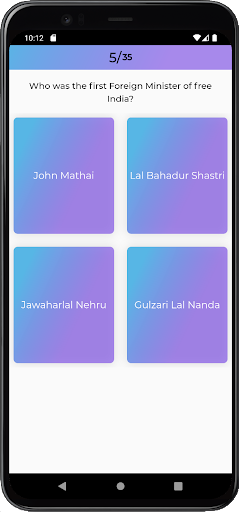 Quiz of India : GK Booster Screen 2