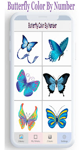 Butterfly Color By Number, butterfly coloring .  screenshots 1