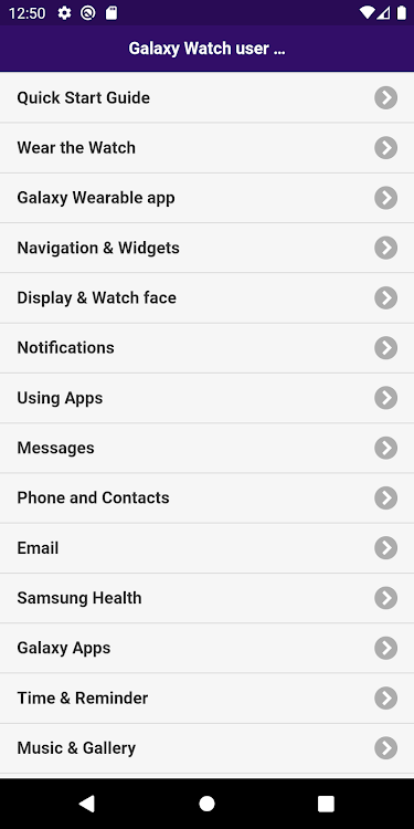 User guide for Galaxy Watch - 1.3 - (Android)