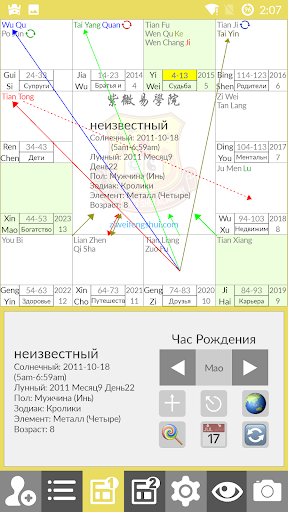 Android application Ziweidoushu Chart Builder (Rus screenshort