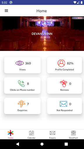 Android application Bookeventz Venue App screenshort