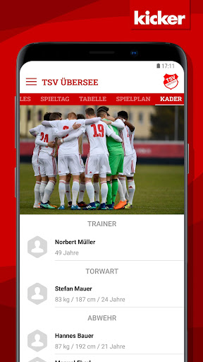 Android application TSV Übersee screenshort