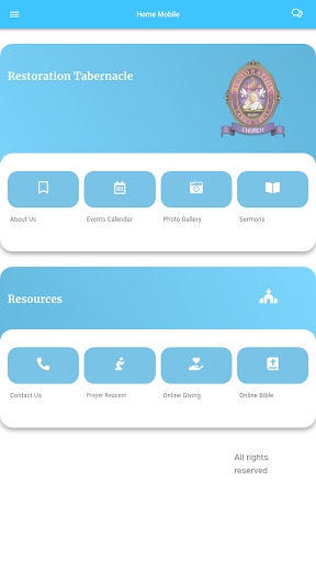 Android application Restoration Tabernacle Church screenshort