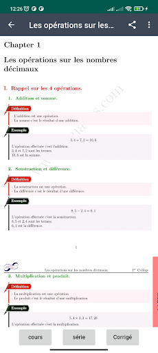 cours de maths 1ere collège Screen 2