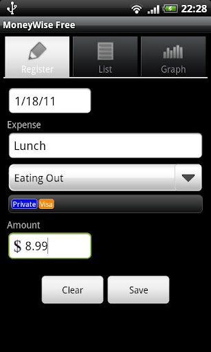 Android application MoneyWise.eu screenshort