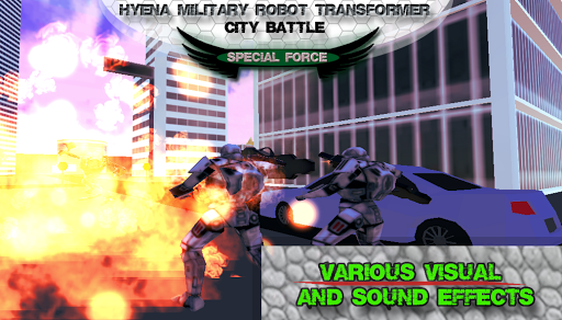 Hyena Robot 3D Army Car Transformer City Battle