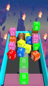 Chain merge 2048: 3D Cube game