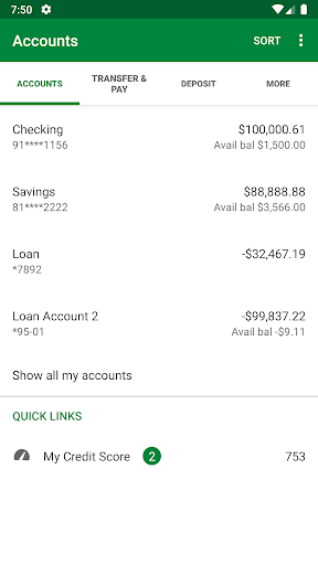 SpiritBank Mobile Banking Screen 3