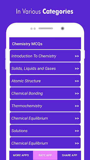 Chemistry MCQs with Answers an Screen 2